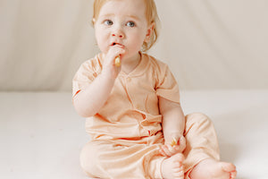 Nest Designs Bamboo Jersey Short Sleeve Romper - Pantone Bellini
