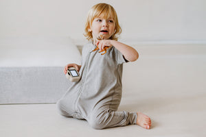 Nest Designs Bamboo Jersey Short Sleeve Footed Sleep Bag 0.5 TOG - Pantone Drizzle