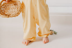 Nest Designs Bamboo Jersey Short Sleeve Romper - Pantone Sunset Gold