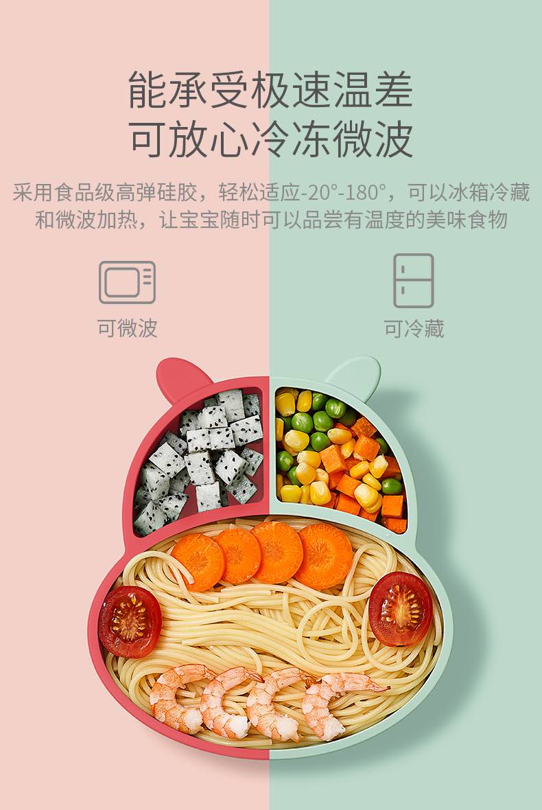 科巢超稳吸盘分区餐盘4月以上