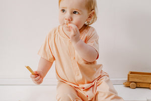 Nest Designs Bamboo Jersey Short Sleeve Romper - Pantone Bellini