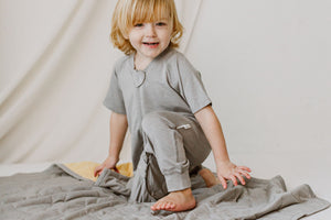 Nest Designs Bamboo Jersey Short Sleeve Footed Sleep Bag 0.5 TOG - Pantone Drizzle
