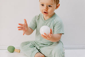 Nest Designs Bamboo Jersey Short Sleeve Romper - Pantone Harbor Grey
