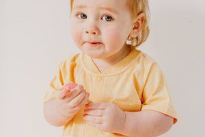 Nest Designs Bamboo Jersey Short Sleeve Romper - Pantone Sunset Gold