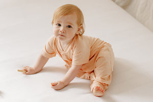 Nest Designs Bamboo Jersey Short Sleeve Romper - Pantone Bellini