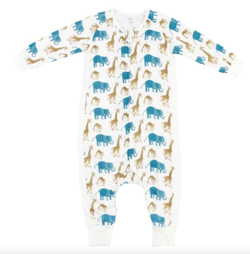 Nest Designs x Eric Carle 0.6Tog竹纤维长袖连体衣-动物伙伴