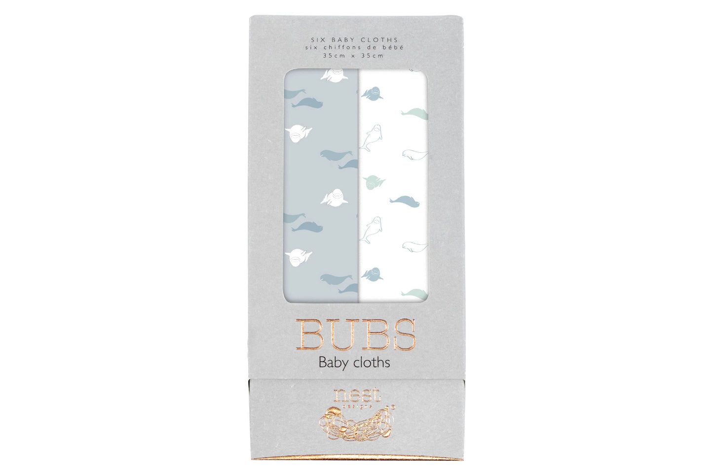 Nest Designs Bamboo Bubs Vavt Washcloth Set (6 Pack ) - Belugas