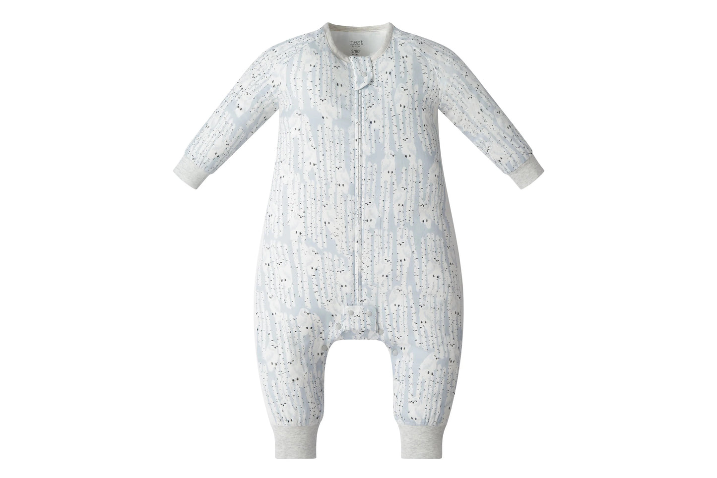 Nest Designs Bamboo Pima Long Sleeve Footed Sleep Bag 0.6 TOG - Hide N Hoot