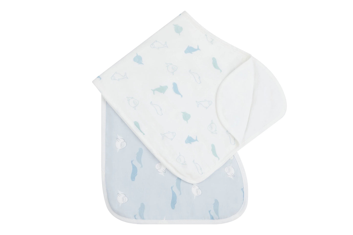 Nest Designs Burp ' n Bib (2 Pack) - Belugas
