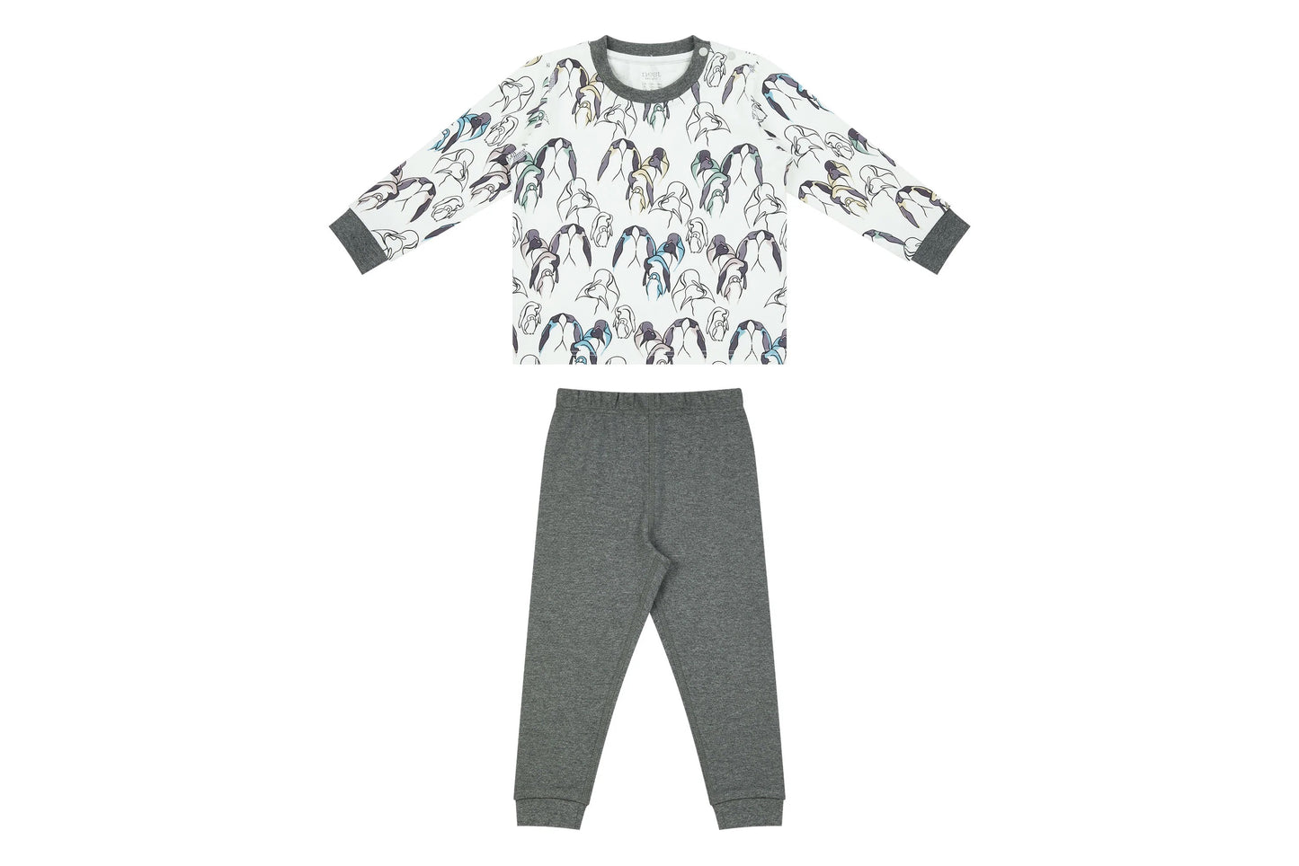 Nest Designs Organic Cotton Two-Piece Long Sleeve PJ Set - Penguin Love