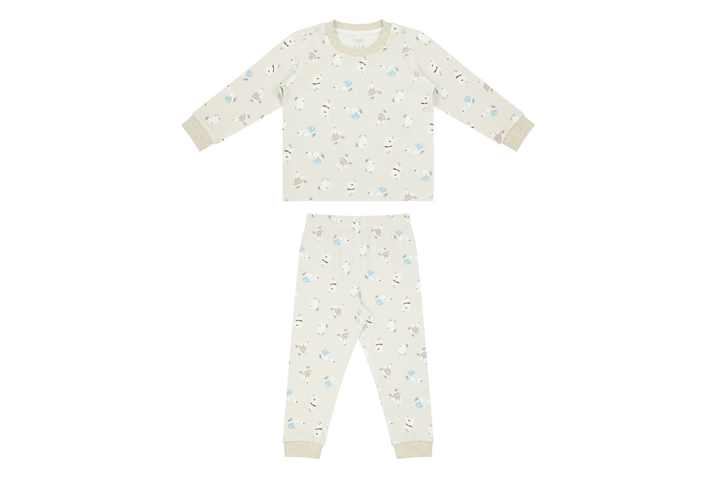 Nest Designs Organic Cotton Two-Piece Long Sleeve PJ Set - Winter Skate