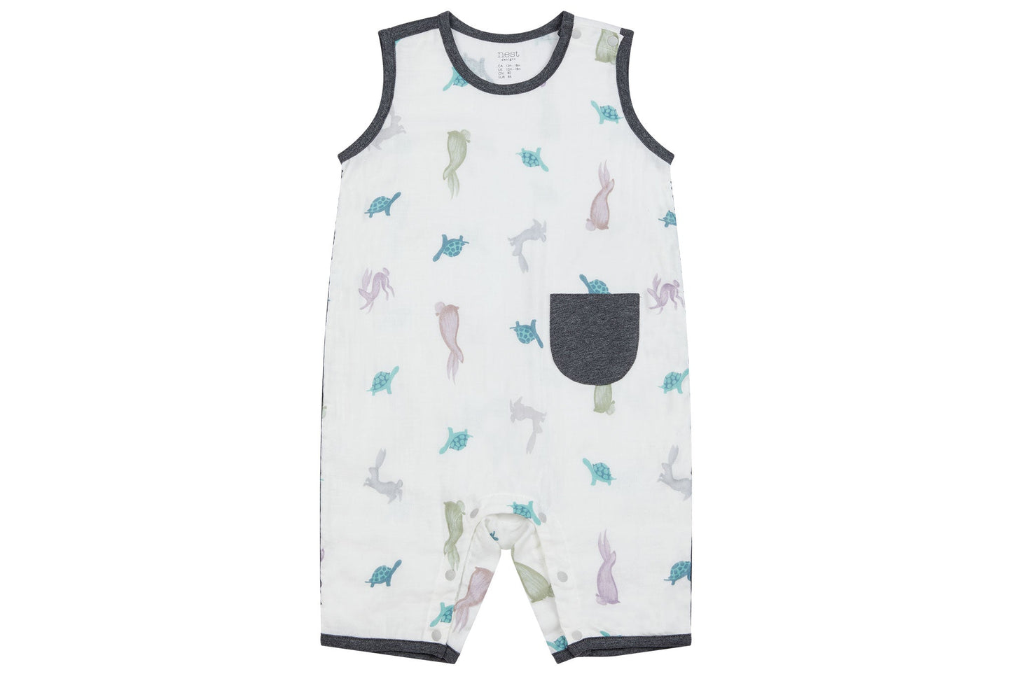 Nest Designs Bamboo Pima Sleeveless Romper - The Tortoise & The Hare