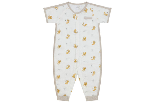 Nest Designs Bamboo Pima Short Sleeve Romper - The Lion and The Mouse