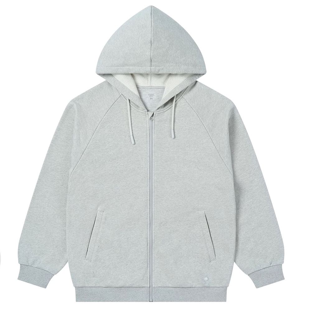 Nest Designs Basic-Men's Basics Organic Terry Zip Up Hoodie - Cloudburst Light
