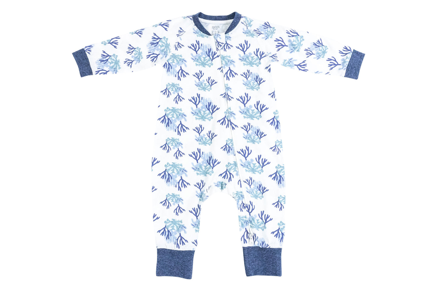 Nest Designs Bamboo Jersey One-Piece Zip Footless Sleeper - Blue Reef