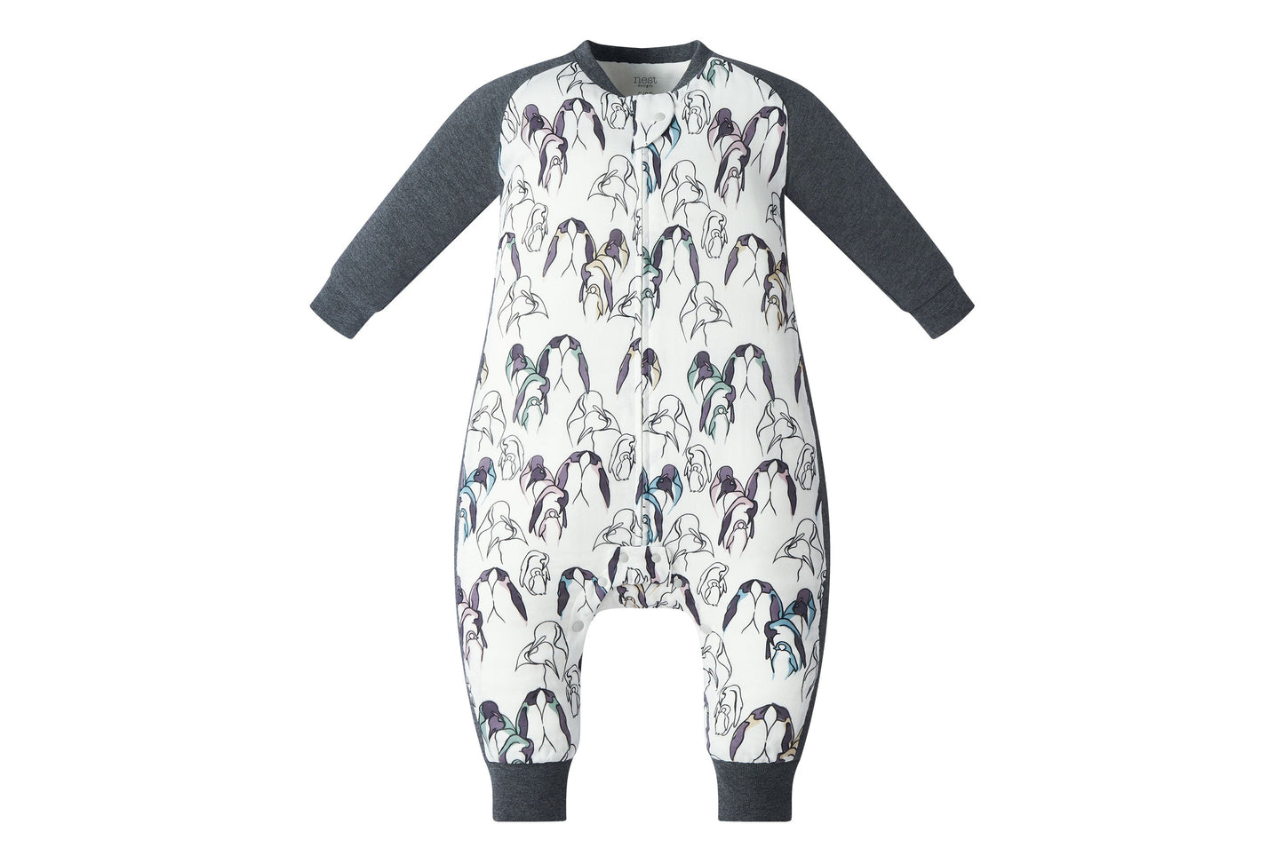 Nest Designs Bamboo Long Sleeve Footed Sleep Bag 1.0 TOG - Penguin Love