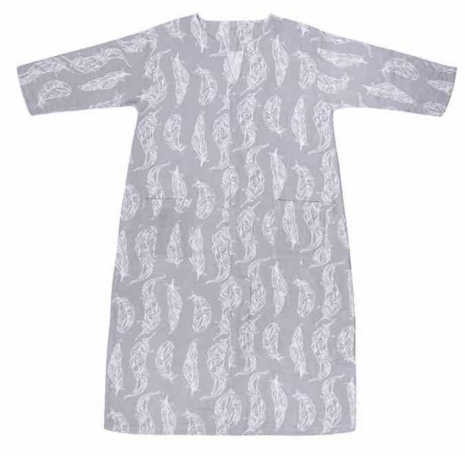Nest Designs-Women's Bamboo Robe - Feather Grey