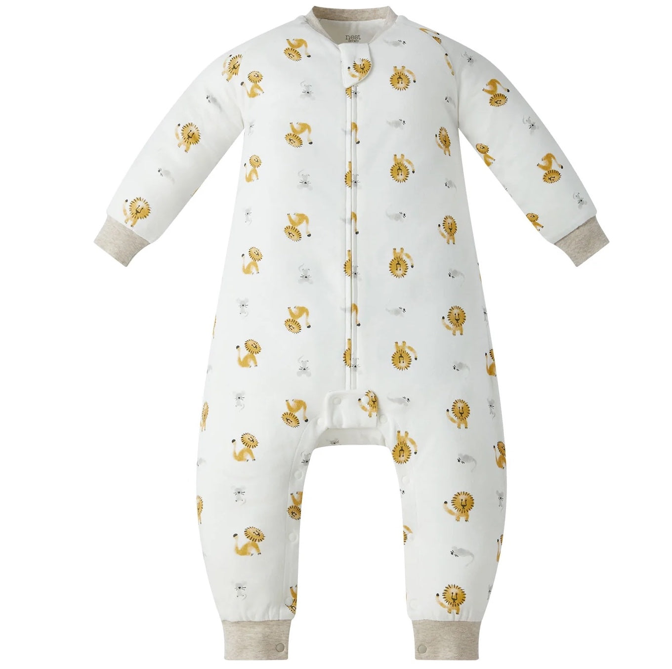 Nest Designs Avocado Bamboo Long Sleeve Footed Sleep Bag 1.0 TOG - The Lion & The Mouse