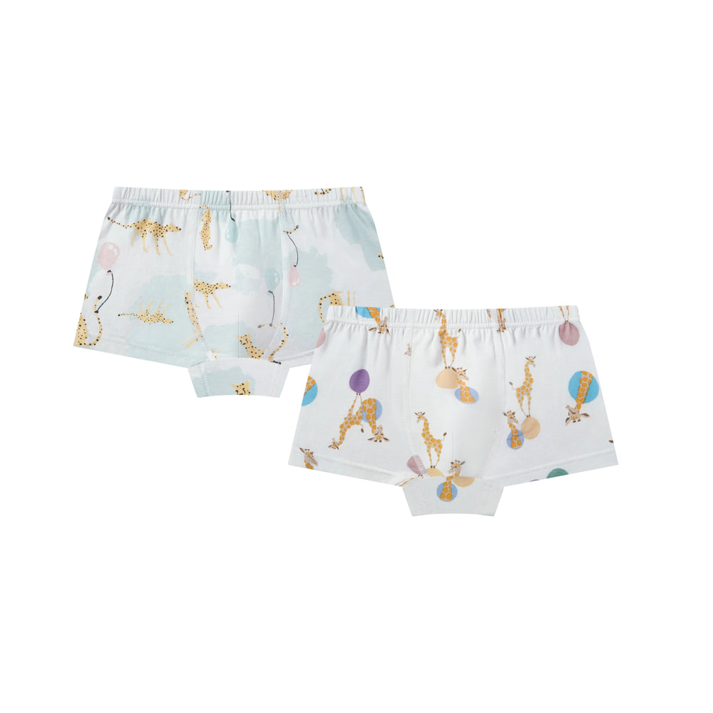 Nest Designs Bamboo Boys Boxer Briefs Underwear (2 Pack) - Pairie Fun