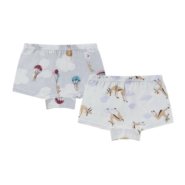 Nest Designs Bamboo Girls Boy Short Underwear (2 Pack) - Sahara Sky
