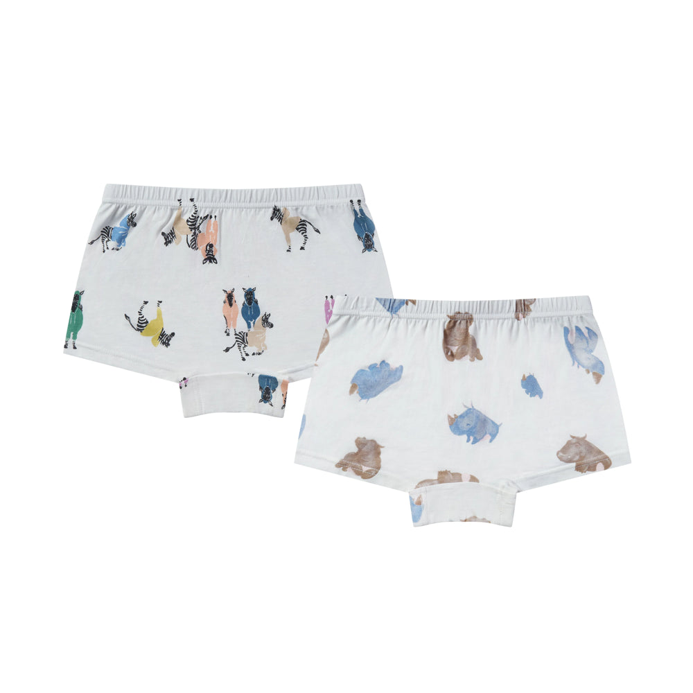 Nest Designs Bamboo Girls Boy Short Underwear (2 Pack) - Serengeti