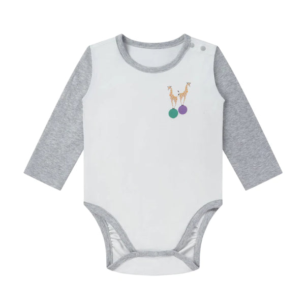 Nest Designs Organic Cotton Long Sleeve Onesie - Giraffe Shapes