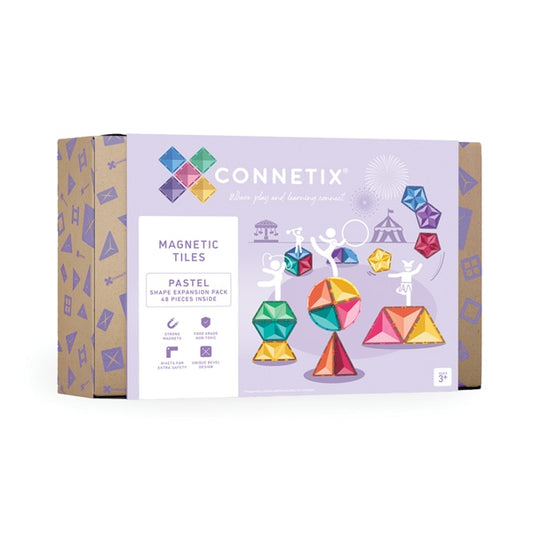 澳洲Connetix磁力片天花板-48pc Pastel Shape Expansion Pack