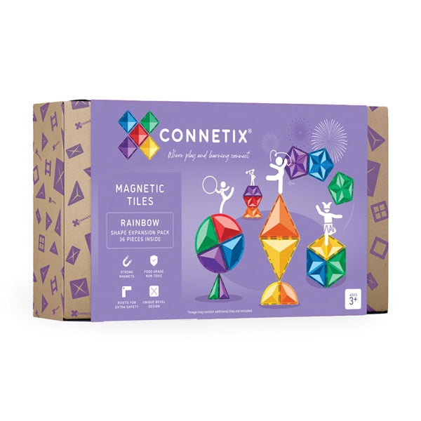 澳洲Connetix磁力片天花板-36pc Rainbow Shape Expansion Pack