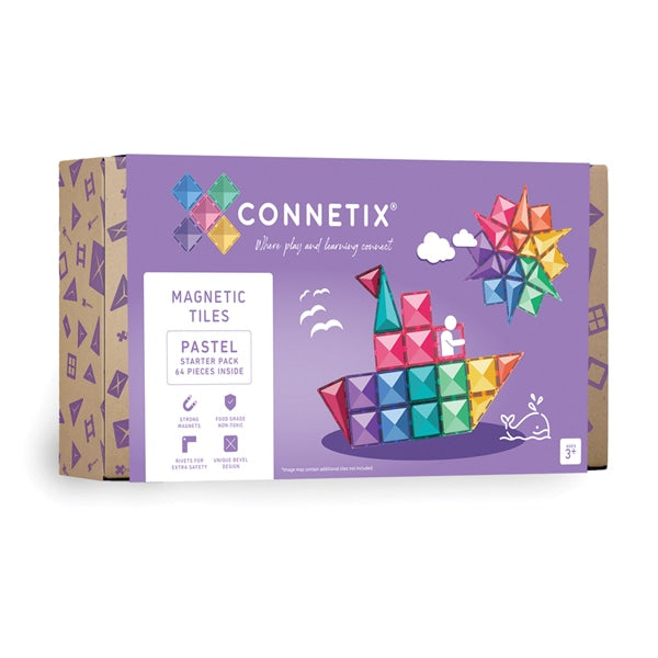 澳洲Connetix磁力片天花板-64pc Pastel Starter Pack