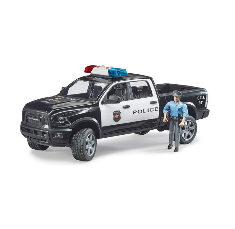 每个男孩子的梦想 Bruder 02505 Police Ram 2500 w/ Policeman and Light & Sound Module