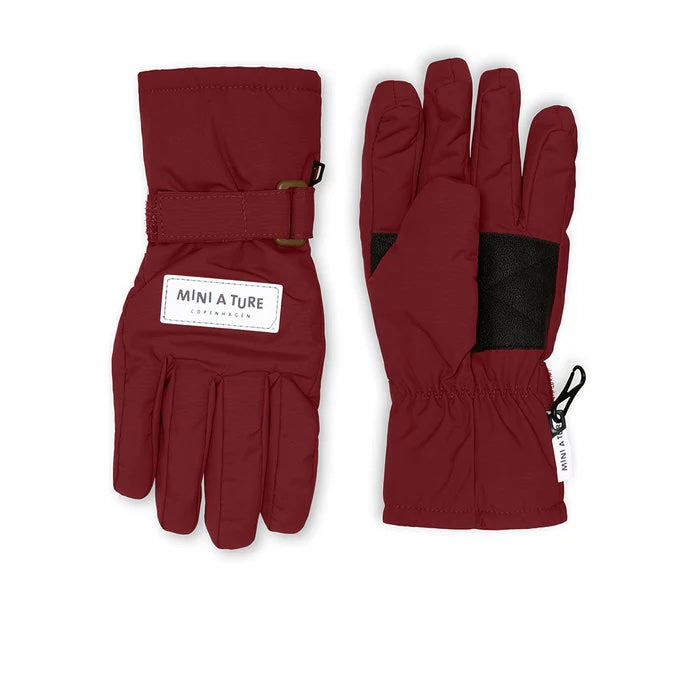丹麦Mini A Ture- Celio fleece lined gloves2850-RED MERLOT