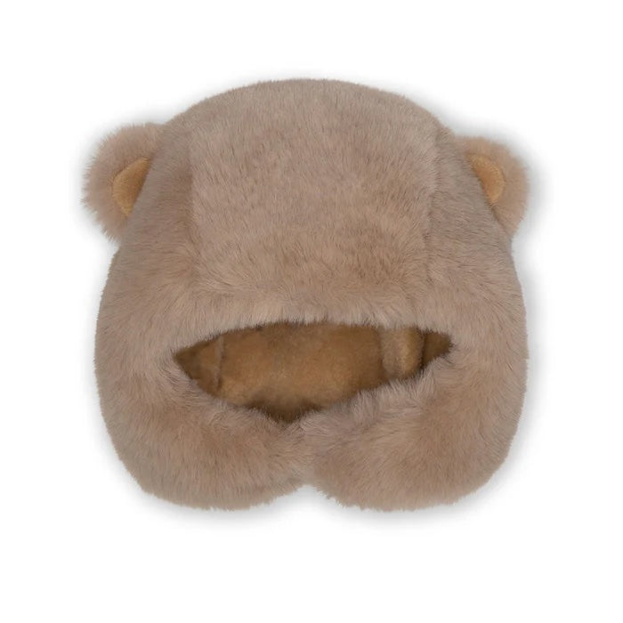丹麦Mini A Ture- Lien fleece lined winter hood9440-GREY BROWN