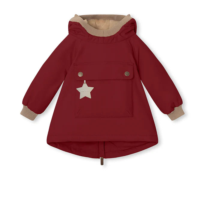 丹麦Mini A Ture- Baby Wen fleece lined winter anorak 2850-RED MERLOT