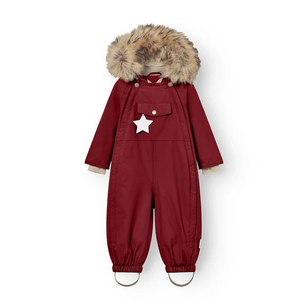丹麦Mini A Ture- Wisti fleece lined snowsuit FUR2850-RED MERLOT