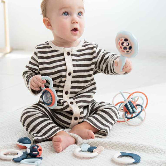 乐亲红诞手摇铃咬胶礼盒0-1岁