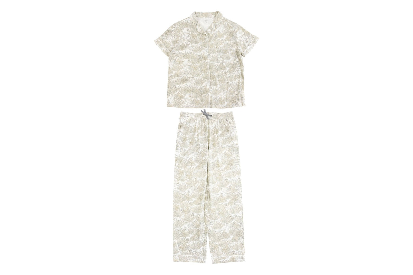 Nest Designs-Women’s Bamboo Short Sleeve Button-up PJ Set - Seagulls & Seagrass