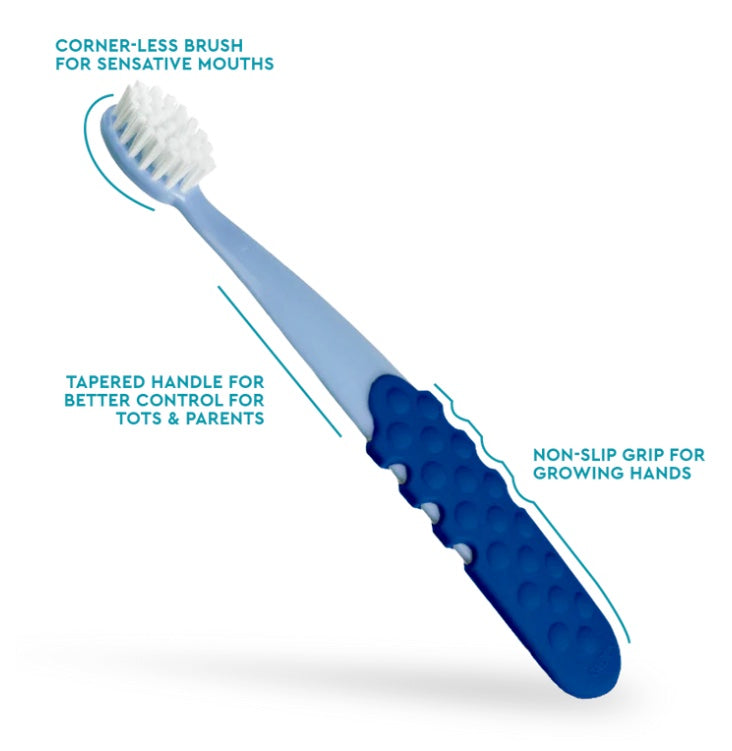 美国RADIUS Totz Plus Brush 3yrs+, Silky Soft-宽头牙刷,刷的更干净