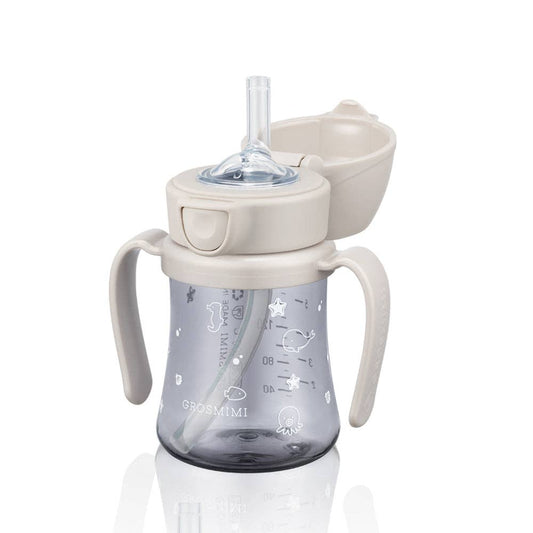 韩国Grosmimi Ppsu Straw Cup with Flip Top - 200ml