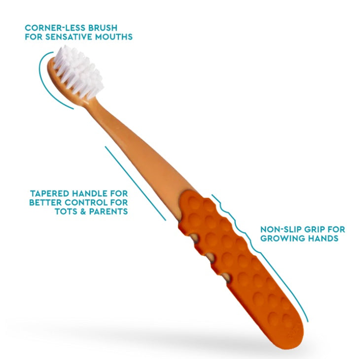 美国RADIUS Totz Plus Brush 3yrs+, Silky Soft-宽头牙刷,刷的更干净