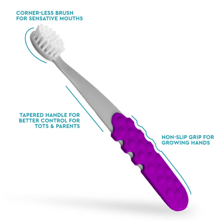 美国RADIUS Totz Plus Brush 3yrs+, Silky Soft-宽头牙刷,刷的更干净