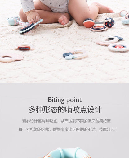 乐亲曼哈顿手抓球咬胶摇铃0-1岁