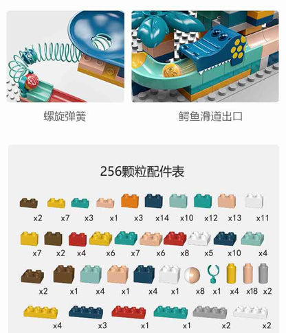 万高265大颗粒电动滑轨积木3岁以上