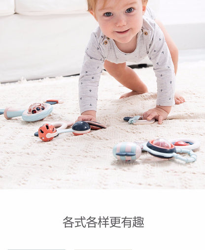 乐亲曼哈顿手抓球咬胶摇铃0-1岁