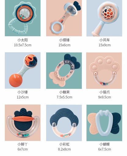 乐亲曼哈顿手抓球咬胶摇铃0-1岁