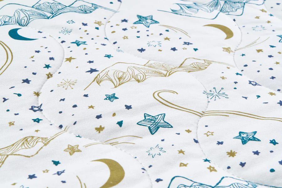 Nest Designs Small Quilted Bamboo Winter Blanket 3.2 TOG - Stars White