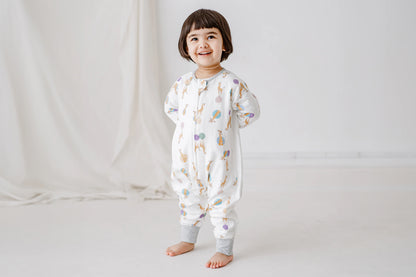 Nest Designs 0.6 TOG Bamboo Pima Long Sleeve Footed Sleep Bag - Giraffe Shapes