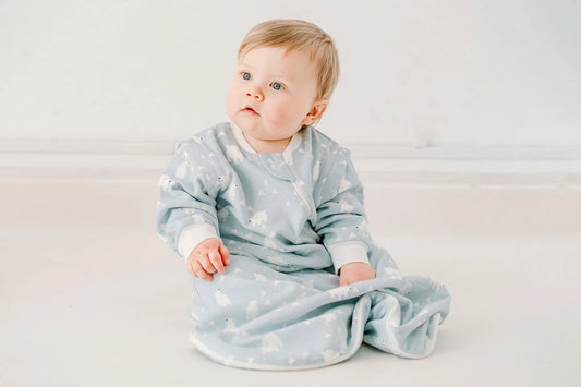 Nest Designs 1.0 TOG Organic Cotton Long Sleeve Sleep Bag - Snowy Peaks