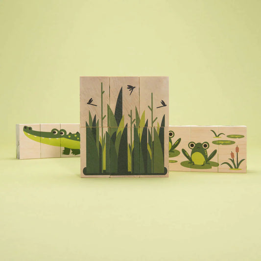 美国Uncle Goose Environments Swamp Blocks-质感满满的益智积木块