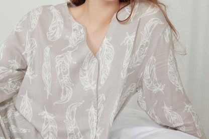 Nest Designs-Women's Bamboo Robe - Feather Grey