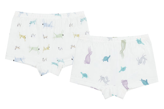 Nest Designs Bamboo Boys Boxer Briefs Underwear (2 Pack) - The Hare & The Ant